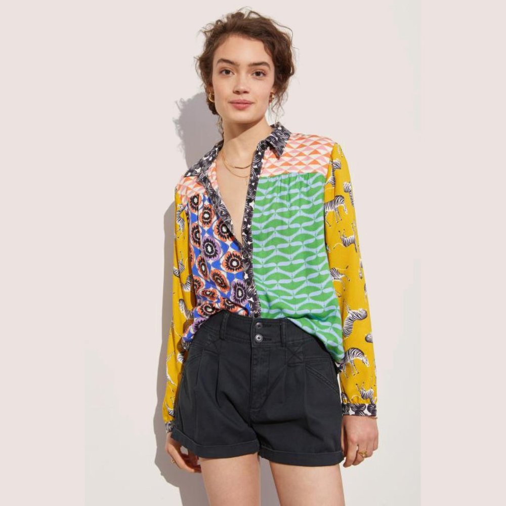 Maeve Alida Contrast Button-down